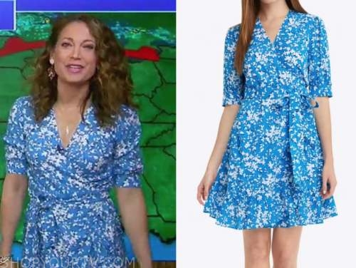 Good Morning America: April 2021 Ginger Zee's Blue and White Floral ...