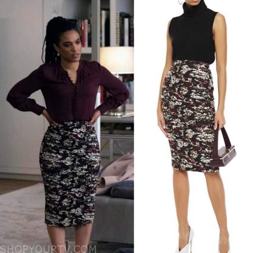 New Amsterdam: Season 3 Episode 9 Helen's Jacquard Pencil Skirt | Shop ...