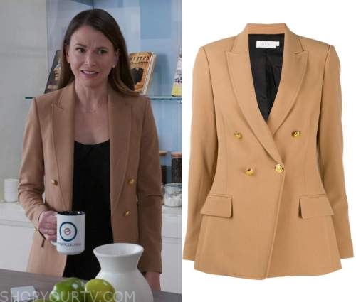 Younger: Season 7 Episode 5 Liza's Tan Double Breasted Blazer | Shop ...