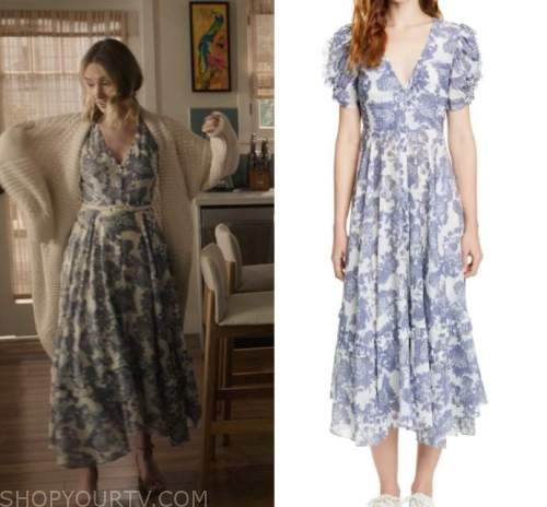 This Is Us: Season 5 Episode 16 Madison's Floral Blue Dress | Shop Your TV