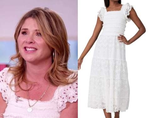 jenna bush hager, the today show, white eyelet midi dress