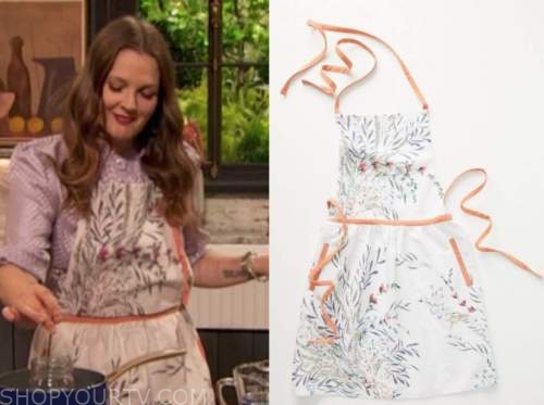 drew barrymore, drew barrymore show, floral apron