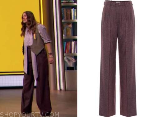 drew barrymore, drew barrymore show, purple belted pants