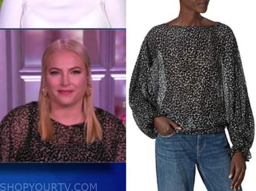 meghan mccain, the view, black leopard top