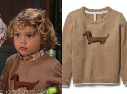 harrison locke, kellen enriquez, the young and the restless, camel dog sweater