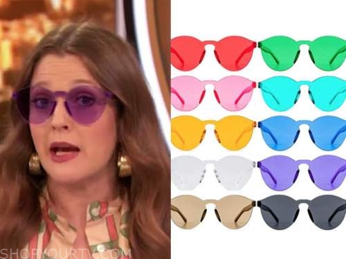 drew barrymore, drew barrymore show, rimless color sunglasses