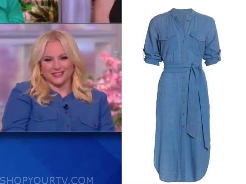 meghan mccain, the view, blue shirt dress