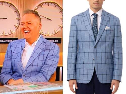 ross mathews, drew barrymore show, blue check sport coat