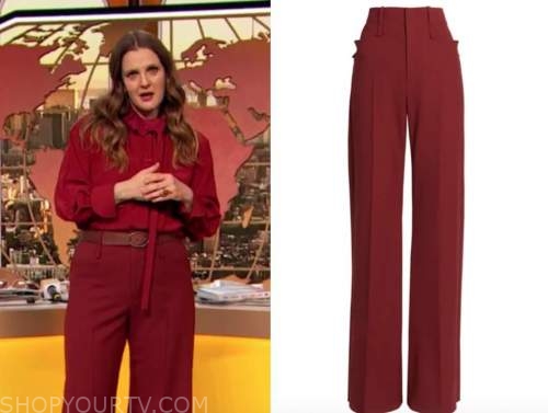 drew barrymore, drew barrymore show, red pants