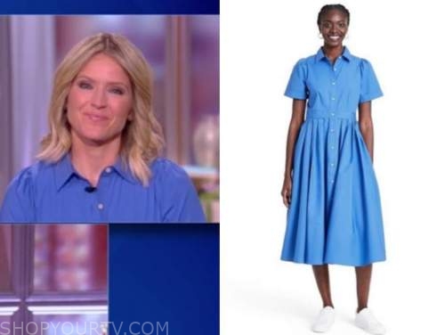 sara haines, the view, blue shirt dress