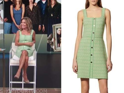 kit hoover, access daily, green tweed dress