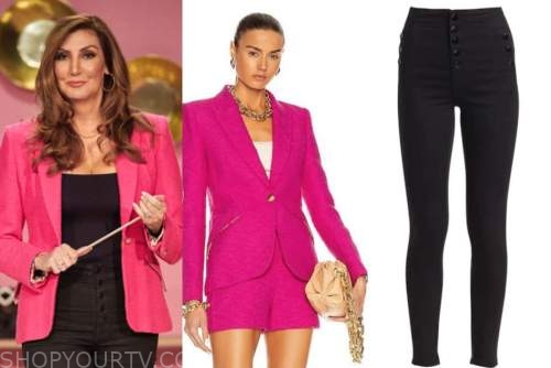 heather mcdonald, the bachelorette, hot pink blazer, black button jeans