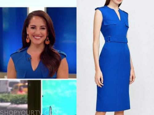 emily compagno, outnumbered, blue dress