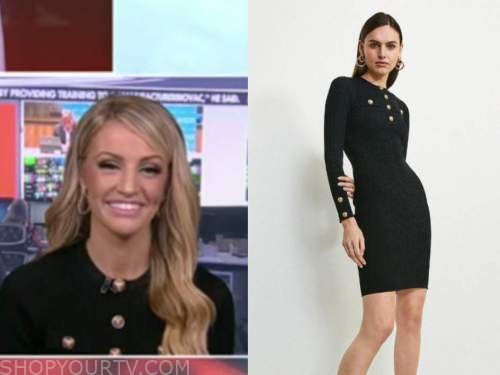 carley shimkus, outnumbered, black knit military dress