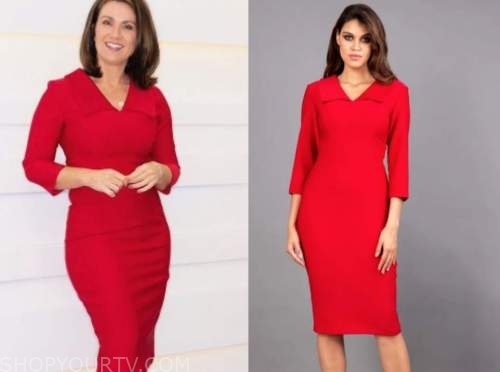 susanna reid, good morning britain, red pencil dress