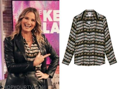jennifer nettles, the kelly clarkson show, printed silk shirt
