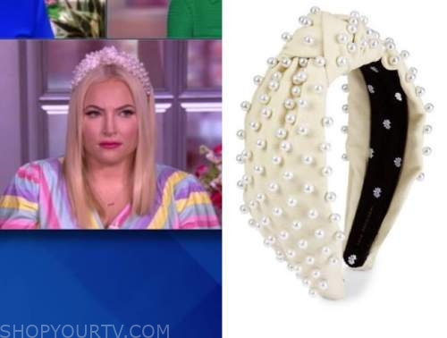 meghan mccain, the view, pearl embellished knot headband