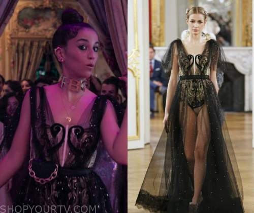 Elite: Season 4 Episode 3 Rebeka's Black Mesh Embellished Tulle Dress |  Fashion, Clothes, Outfits and Wardrobe on | Shop Your TV