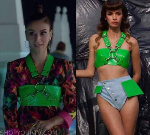 Elite: Season 4 Episode 1 Rebeka's Green Harness Top | Fashion, Clothes,  Outfits and Wardrobe on | Shop Your TV