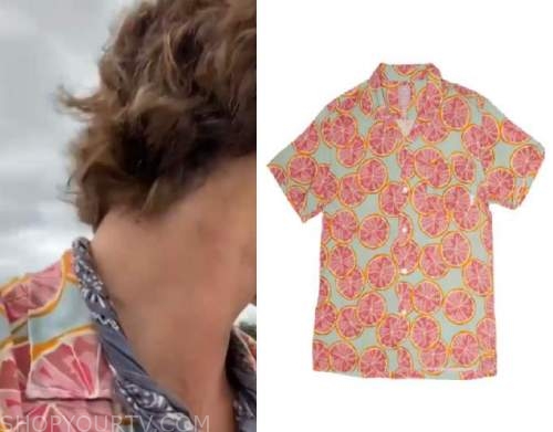 Outer Banks Season 2 Episode 8910 John Bs Grapefruit Print Shirt