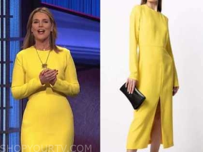 savannah guthrie, jeopardy, yellow dress