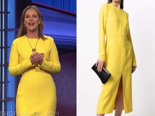 savannah guthrie, jeopardy, yellow dress