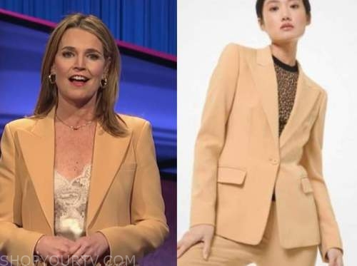 savannah guthrie, jeopardy, beige blazer