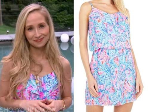 dr. whitney bowe, pink and blue ruffle romper, good morning america