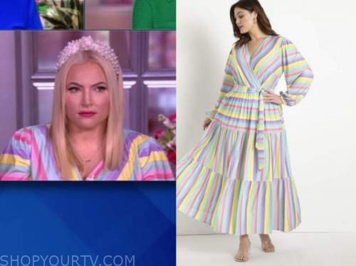 meghan mccain, the view, striped maxi dress