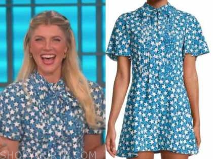 The Talk: July 2021 Amanda Kloots's Blue and White Star Print Romper ...