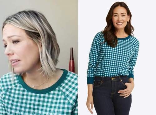 the today show, dylan dreyer, teal gingham sweatshirt