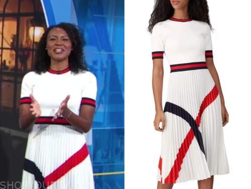 Good Morning America: July 2021 Janai Norman's Colorblock Pleated Dress ...