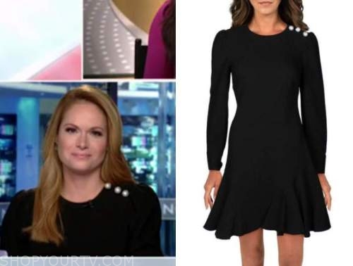 gillian turner, outnumbered, black pearl button dress