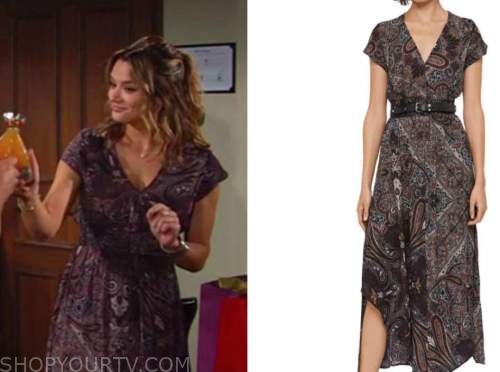 summer newman, hunter king, paisley dress