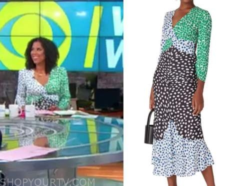 adriana diaz, cbs this morning, colorblock dress