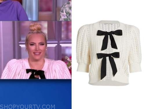 meghan mccain, the view, black and white bow sweater