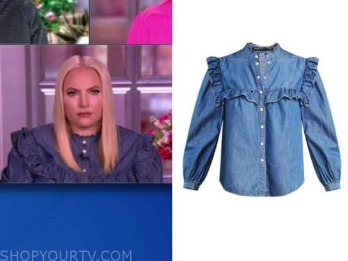 the view, denim ruffle top, meghan mccain