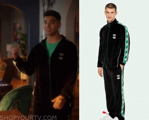 Grown-ish: Season 4 Episode 4 Vivek's Tape Sleeve Velvet Tracksuit ...