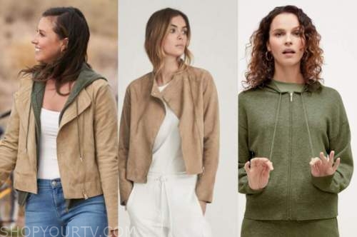 Katie Thurston, the bachelorette, tan suede jacket, green hoodie