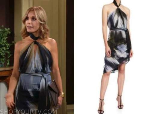 Lauren fenmore Baldwin, the young and the restless, twist halter dress, Tracey Bregman