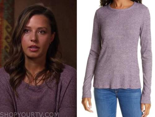 Katie Thurston, the bachelorette, purple knit top