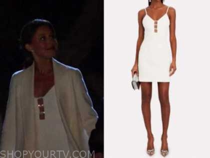 Katie Thurston, the bachelorette, white crystal strap dress