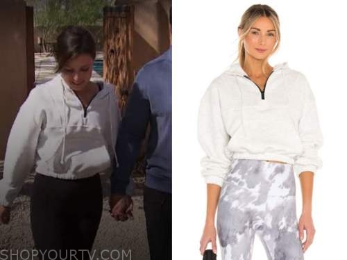Katie Thurston, the bachelorette, white hoodie sweater