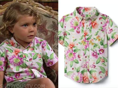 the young and the restless, Kellen enriquez, Harrison Locke, floral shirt