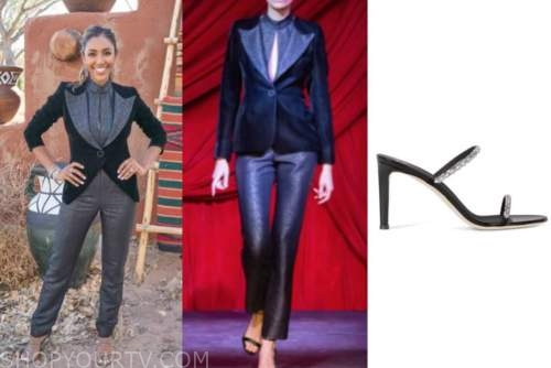 tayshia Adams, the bachelorette, tuxedo, sandals