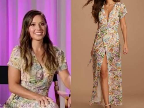 Katie Thurston, floral wrap maxi dress, E! news, daily pop