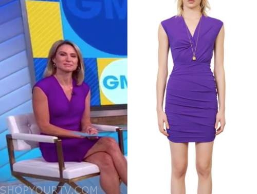 Good Morning America: August 2021 Amy Robach's Purple Ruched Twist ...