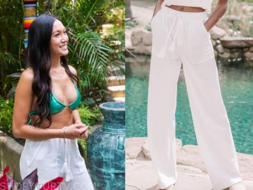 Tammy ly, bachelor in paradise, white tassel pants
