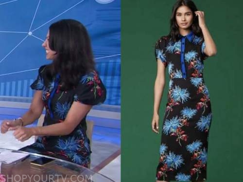dr. Natalie azar, the today show, black and blue floral shirt dress