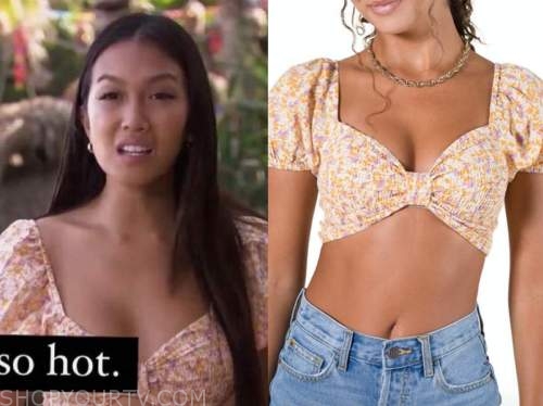 Tammy ly, bachelor in paradise, floral crop top